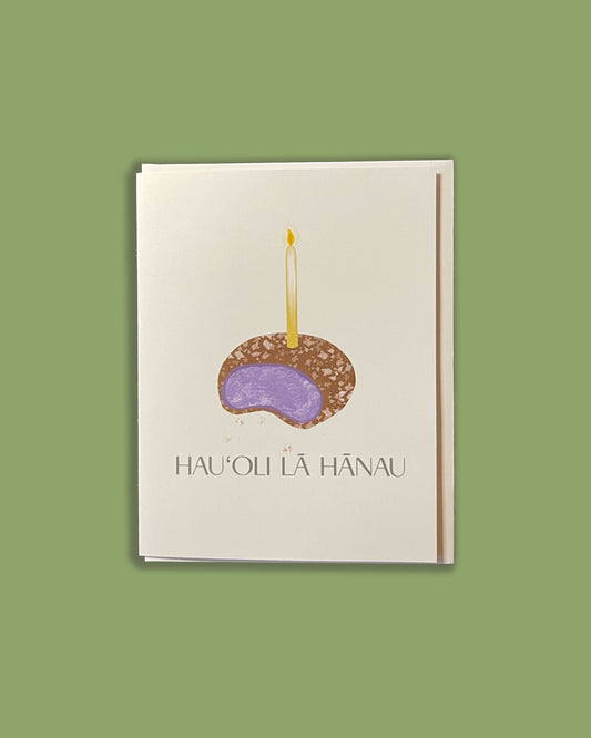 Hauʻoli Lā Hānau Poi Doughnut (Greeting Card)